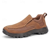 abordables Zapatos Casuales Slip-On-Men's Slip-On Suede Outdoor Shoes – Breathable Lightweight Design with Non-Slip Sole for Hiking, Travel and Casual Wear