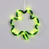 billige Batteridrevet-st.patrick&#039;s day three leaf clover LED dekorativt lys - kreativt hengende tilbehør feriefestdekorasjon, lite nattlys for stue, soverom eller festlige anledninger 1 stk.