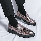 levne Poloformální-pánské zlaté metalické mokasíny s dvojitou přezkou a robustní podrážkou - stylové společenské boty pro formální i neformální příležitosti