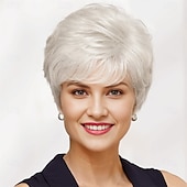 cheap Older Wigs-Classic Short Wig with Enviable Volume and Textured Layers / Multi-Tonal Shades of Blonde
