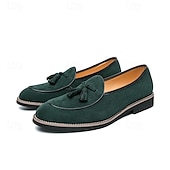 Χαμηλού Κόστους Ημιεπίσημο-ανδρικά σουέτ loafers με λεπτομέρεια φούντας – κομψά casual slip-on παπούτσια με λευκές σωληνώσεις, άνετα παπούτσια για καθημερινή χρήση και ημιεπίσημες εκδηλώσεις