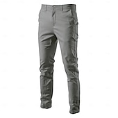 economico Pantaloni Elite da Uomo-Per uomo Chinos Bottoni Tasca Tinta unica Traspirante Indossabile Lunghezza intera All&#039;aperto Casuale Quotidiano Elegante Semplice Nero Giallo Micro-elastico