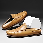 cheap Men&#039;s Clogs &amp; Mules-Men&#039;s Slip-On Moccasin Shoes – Comfortable Casual Leather Loafers with Woven Detailing for Everyday Wear