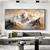 cheap Landscape Paintings-Handmade Original Colourful Mountains Oil Painting On Canvas Abstract Mountain Landscape Wall Art for Home Decor With Stretched Frame Without Inner Frame Painting