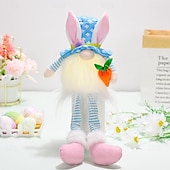 cheap Easter Lights-1 Pc Easter Long Leg Rabbit with Light, Faceless Child, Dwarf Doll, Carrot Resurrection Egg, Easter Indoor Party, Restaurant Atmosphere Decoration