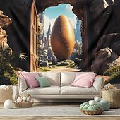 olcso Ünnepi faliszőnyegek-Függő Gobelin Trippy Tojások Faliművészet Nagy Gobelin Freskó Dekoráció Fénykép Háttér Takaró Függöny Otthon A Hálószobában Nappali Dekoráció