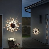 abordables Aplique de pared para exterior-Lámpara de pared LED solar con 7 cambios de color para escaleras de terraza, patio, canal, iluminación decorativa para exteriores, lámpara solar impermeable para paisaje, 2 piezas