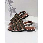 cheap Casual Sandals-Women&#039;s Braided Strap Sandals with Slingback Design – Comfortable Summer Footwear for Casual and Outdoor Activities