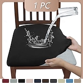 baratos Capa para Cadeira de Jantar-capas de assento de cadeira, capas de assento de cadeira de sala de jantar com laços, capas de cadeira jacquard elásticas protetores para cadeiras de cozinha de sala de jantar
