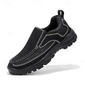 abordables Zapatos Casuales Slip-On-Men's Slip-On Suede Outdoor Shoes – Breathable Lightweight Design with Non-Slip Sole for Hiking, Travel and Casual Wear