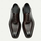 cheap Classic Dress Shoes-Men's Premium Cowhide Leather Oxford Shoes - Formal Business Dress Footwear with Hand-Stitched Detailing, Ideal for Weddings, Office and Formal Events