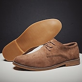 economico Semi-formale-scarpe oxford stringate in pelle scamosciata da uomo – design casual leggero per lavoro, ufficio e uso quotidiano