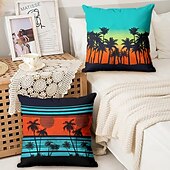 cheap Throw Pillows &amp; Covers-Summer Vibe Decorative Toss Pillows Cover 1PC Palm Trees Soft Square Couch Cushion Case Pillowcase for Bedroom Livingroom Sofa Chair