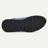 billiga Premium sneakers i läder-herrsneakers i premiumkohud - luddblå spetsfri design med vadderad sula för vardags- och utomhuskläder