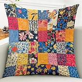 baratos Estilo Vintage-Capa de Almofadas Decorativas Floral 1PC Capa quadrada macia para Sofá Quarto Sala de Estar