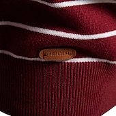 preiswerte Herren Elite Hoodies &amp; Sweatshirts-Herren Pullover Gerippt Stricken Normale Oberteile Farbblock Gestreift Rundhalsausschnitt Strickware Täglich Outdoor Urlaub Bekleidung Frühling Herbst Wein Marineblau S M L
