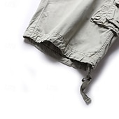 cheap Classic-Men's Capri Cargo Shorts Cargo Shorts Shorts Hiking Shorts Buttons Multi Pocket Plain Comfort Soft Knee Length Casual Daily Outdoor Fashion Streetwear Khaki Micro-elastic