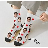 cheap Wedding Gift-Personalized Face Socks, Custom Wedding Gift for Couple Photo Socks with Heart, Funny Crew Socks for Couple, Wedding&#039;s Gift, Birthday Gift, Christmas, Pets, Family, Graduation