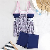 cheap One Pieces &amp; Tankinis-Women&#039;s Tankini Two Piece Swimsuit Racerback Swimwear Swimwear Light Pink Black / White Breathable Quick Dry Lightweight Sleeveless - Swimming Surfing Beach Summer Spring Plus Size