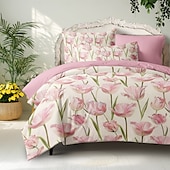 economico 100% cotone-set copripiumino floreale set di modelli di piante tropicali in cotone morbido set di biancheria da letto di lusso in 3 pezzi regalo per la festa della mamma decorazioni per la casa copripiumino matrimoniale king size queen size