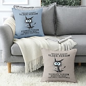 cheap Quotes&amp;Saying Style-Funny Cat Decorative Toss Pillows Cover 1PC Soft Square Couch Cushion Case Pillowcase for Bedroom Livingroom Sofa Chair