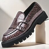 levne Poloformální-pánské zlaté metalické mokasíny s dvojitou přezkou a robustní podrážkou - stylové společenské boty pro formální i neformální příležitosti