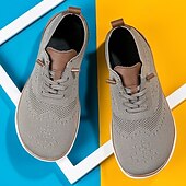 cheap Men&#039;s Sneakers-Men&#039;s Lightweight Barefoot Shoes Knit Sneakers - Breathable Casual Shoes with Lace-Up Design for Walking, Travel and Daily Wear