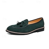 Χαμηλού Κόστους Ημιεπίσημο-ανδρικά σουέτ loafers με λεπτομέρεια φούντας – κομψά casual slip-on παπούτσια με λευκές σωληνώσεις, άνετα παπούτσια για καθημερινή χρήση και ημιεπίσημες εκδηλώσεις