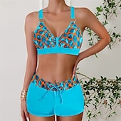 abordables Maillots une pièce et tankinis-Femme Tankini Maillot De Bain Deux Pièces Col en V Dos ouvert Maillots de Bain Maillots de Bain Noir Rose Claire Respirable Séchage rapide Poids Léger Sans Manches - Natation Surf Plage Eté Printemps