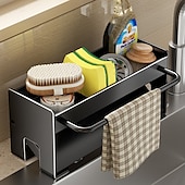 cheap Bath Hardware-Sink Sponge Holder, Countertop Draining Rack, Freestanding Storage Organizer for Sponges, Dishcloths, and Scrubbers in Bathroom or Kitchen