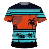 preiswerte Jungen 3D Vision &amp; Geometrie-Jungen 3D Graphic Kokosnussbaum T-Shirt Kurzarm Sommer Frühling Modisch Basic kinderkleidung 4-12 Jahre Rundhalsausschnitt Outdoor Casual Täglich Regular Fit
