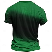  Men's Graphic Clover T Shirt Henley Shirt T shirt Tee Short Sleeve 3D Print Fashion Designer Comfortable St.Patrick's Day Daily Spring &  Fall Green Light Grey Henley Henley T-Shirt