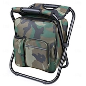 cheap Camping Furniture-Outdoor Multi-functional Collapsible Stool Camping Folding Stool Portable Insulated Cooler Bag Stool Folding Chair with Backpack for Camping Beach Fishing