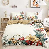 abordables conception exclusive-Ensemble de housse de couette 100% coton peinture à l&#039;huile vintage style fleurs ensemble de lit double ensemble de 2 pièces ensemble de 3 pièces léger doux en peluche courte ensemble de literie