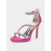preiswerte Prom-elegante, mit Strasssteinen verzierte Satin-High-Heel-Sandalen für Damen - perfekt für Hochzeiten und formelle Anlässe
