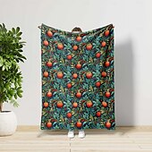 cheap Blankets &amp; Throws-Inspired By William Morris Floral Fruit Pattern Super Soft Throws Blanket, Novelty Flannel Throw Blankets Warm 3D Printed All Seasons Gifts Big Blanket