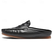 cheap Men&#039;s Clogs &amp; Mules-Men&#039;s Slip-On Moccasin Shoes – Comfortable Casual Leather Loafers with Woven Detailing for Everyday Wear