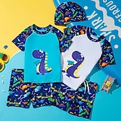 economico Costumi da bagno per bambini-Bambino Da ragazzo Costume da bagno Dinosauro Manica corta Girocollo Spiaggia Festività Bianco Estate Vestiti 4 anni +