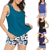 abordables Surfing Tankinis &amp; Bikinis-Mujer Traje de baño Bañadores Bañadores Negro Azul Real Transpirable Secado rápido Ligero Sin Mangas - Natación Surf Playa Verano Primavera