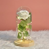 cheap Novelties-Galaxy Rose Lamps Simulated Rose 24k Gold Foil Rose Glass Led Light Light Up Rose In Glass Gift for Valentine&#039;s Day