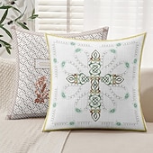 cheap Vintage Style-Vintage Decorative Toss Pillows Cover 1PC Vintage Ethiopian Cross Print Soft Square Couch Cushion Case Pillowcase for Bedroom Livingroom Sofa Chair