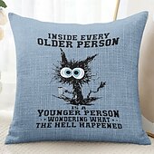 cheap Quotes&amp;Saying Style-Funny Cat Decorative Toss Pillows Cover 1PC Soft Square Couch Cushion Case Pillowcase for Bedroom Livingroom Sofa Chair