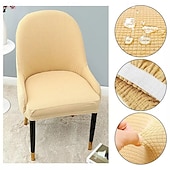 abordables Funda para silla de comedor-Funda de silla de comedor suave, funda de sillón con reposabrazos extraíble, resistente a la suciedad, con respaldo curvo, funda de silla de maquillaje o de ocio para revestir la habitación, el bar,