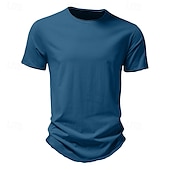 cheap Cotton Linen T-shirts-100% Cotton Men&#039;s T Shirt Tee Top Plain Crew Neck Vacation Street Short Sleeves Classic Style Clothing Apparel Fashion Designer Basic