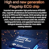 tanie Smartwatche-iMosi ET588 Inteligentny zegarek 1.96 in Inteligentny zegarek Bluetooth EKG + PPG Monitorowanie temperatury Krokomierz Kompatybilny z Android iOS Damskie Męskie Odbieranie bez użycia rąk Wodoodporny