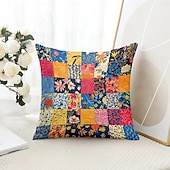 baratos Estilo Vintage-Capa de Almofadas Decorativas Floral 1PC Capa quadrada macia para Sofá Quarto Sala de Estar