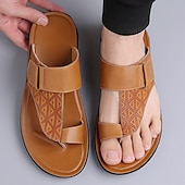 cheap Outdoor Sandals-Men&#039;s Geometric Embossed Open-Toe Sandals – Adjustable Strap Design for Casual Beach and Summer Wear