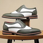 abordables Officiel-chaussures oxford en similicuir marron et blanc pour hommes – détails brogue à bout golf, chaussures habillées vintage pour mariages, affaires et occasions spéciales
