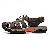 voordelige Buitensandalen-Heren outdoor wandelsandalen - ademend gesloten teenontwerp, verstelbare vetersluitingen, antislipzool, comfortabele zomerschoenen voor trekking en kamperen