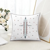 cheap Vintage Style-Vintage Decorative Toss Pillows Cover 1PC Vintage Ethiopian Cross Print Soft Square Couch Cushion Case Pillowcase for Bedroom Livingroom Sofa Chair